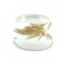 Handmade Glass Acrylic Ring Snowfall's Gilded Delight Infinity Band