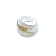 Handmade Glass Acrylic Ring Snowfall's Gilded Delight Infinity Band