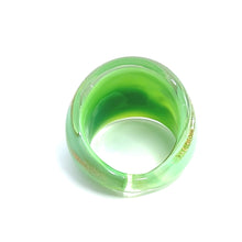 Handmade Glass Acrylic Ring Sparkled Mint Golden Elegance Infinity Band