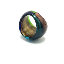 Handmade Glass Acrylic Ring Spectrum Glow Mosaic  Infinity Band