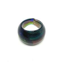Handmade Glass Acrylic Ring Spectrum Glow Mosaic  Infinity Band