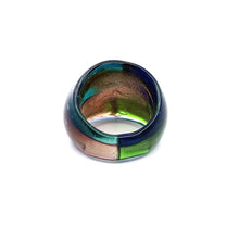 Handmade Glass Acrylic Ring Spectrum Mosaic Glow Infinity Band