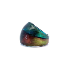 Handmade Glass Acrylic Ring Spectrum Mosaic Glow Infinity Band