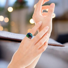 Handmade Glass Acrylic Ring Spectrum Mosaic Glow Infinity Band