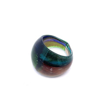 Handmade Glass Acrylic Ring Spectrum Mosaic Glow Infinity Band