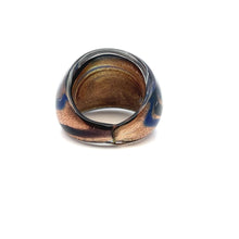 Handmade Glass Acrylic Ring Starry Night Blue Radiance Infinity Band