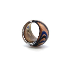 Handmade Glass Acrylic Ring Starry Night Blue Radiance Infinity Band
