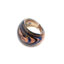 Handmade Glass Acrylic Ring Starry Night Blue Radiance Infinity Band