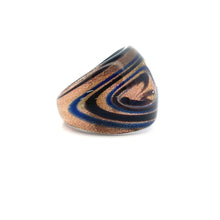 Handmade Glass Acrylic Ring Starry Night Blue Radiance Infinity Band