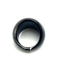 Handmade Glass Acrylic Ring Streak Edge Urban Silver Infinity Band