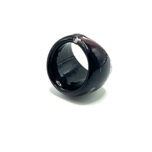 Handmade Glass Acrylic Ring Streak Silver Edge Urban Infinity Band