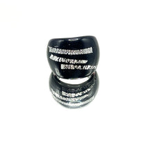 Handmade Glass Acrylic Ring Streak Silver Edge Urban Infinity Band