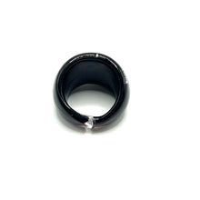 Handmade Glass Acrylic Ring Streak Silver Edge Urban Infinity Band