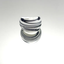 Handmade Glass Acrylic Ring Stylist Opulent Zebra Infinity Band