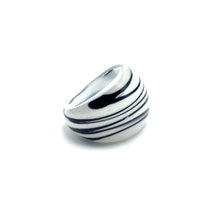 Handmade Glass Acrylic Ring Stylist Opulent Zebra Infinity Band