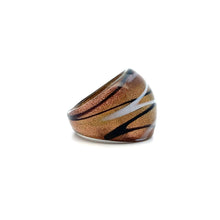 Handmade Glass Acrylic Ring Sunlit Orange Radiance Infinity Band