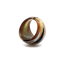 Handmade Glass Acrylic Ring Sunlit Orange Radiance Infinity Band