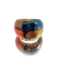 Handmade Glass Acrylic Ring Sunset Lagoon Elegance Fusion Infinity Band