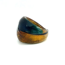 Handmade Glass Acrylic Ring Sunset Lagoon Elegance Fusion Infinity Band