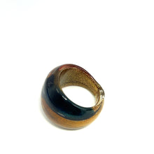 Handmade Glass Acrylic Ring Sunset Lagoon Elegance Fusion Infinity Band
