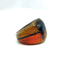 Handmade Glass Acrylic Ring Sunset Lagoon Elegance Fusion Infinity Band