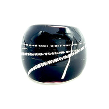 Handmade Glass Acrylic Ring Urban Edge Silvery Streaked Infinity Band