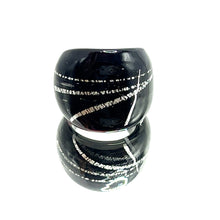 Handmade Glass Acrylic Ring Urban Edge Silvery Streaked Infinity Band