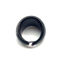 Handmade Glass Acrylic Ring Urban Edge Streak Silver Infinity Band