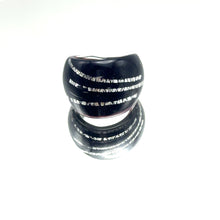 Handmade Glass Acrylic Ring Urban Edge Streak Silver Infinity Band