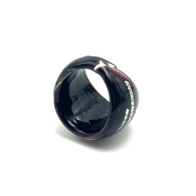 Handmade Glass Acrylic Ring Urban Edge Streak Silver Infinity Band
