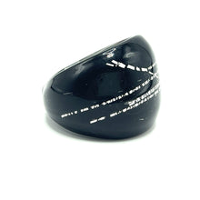 Handmade Glass Acrylic Ring Urban Silver Edge Streak Infinity Band