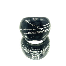Handmade Glass Acrylic Ring Urban Silver Edge Streak Infinity Band