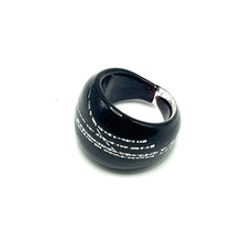 Handmade Glass Acrylic Ring Urban Silver Edge Streak Infinity Band