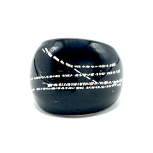 Handmade Glass Acrylic Ring Urban Silver Edge Streak Infinity Band