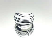 Handmade Glass Acrylic Ring White Harmony Plum Infinity Band