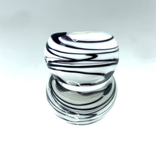 Handmade Glass Acrylic Ring White Plum Harmony Infinity Band