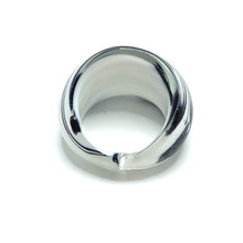 Handmade Glass Acrylic Ring White Plum Harmony Infinity Band