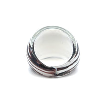 Handmade Glass Acrylic Ring White Plum's Harmony Infinity Band