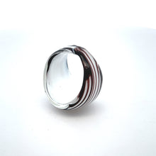 Handmade Glass Acrylic Ring White Plum's Harmony Infinity Band