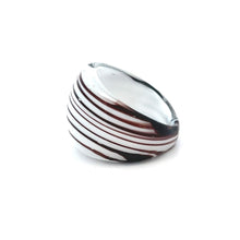 Handmade Glass Acrylic Ring White Plum's Harmony Infinity Band