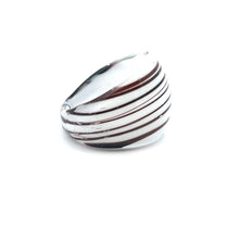 Handmade Glass Acrylic Ring White Plum's Harmony Infinity Band