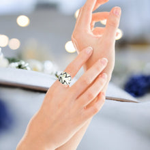 Handmade Glass Acrylic Ring Winter Christmas Harmony Infinity Band