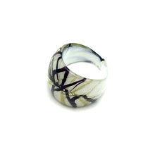 Handmade Glass Acrylic Ring Winter Harmony Christmas Infinity Band