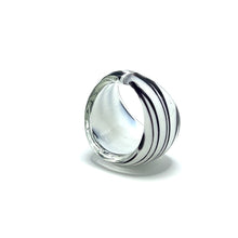 Handmade Glass Acrylic Ring Zebra Opulent Stylist Infinity Band