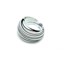 Handmade Glass Acrylic Ring Zebra Opulent Stylist Infinity Band