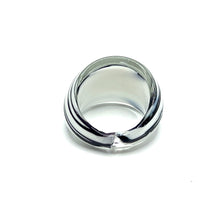 Handmade Glass Acrylic Ring Zebra Opulent Stylist Infinity Band