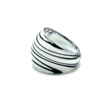 Handmade Glass Acrylic Ring Zebra Opulent Stylist Infinity Band