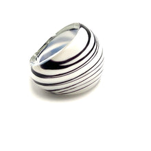 Handmade Glass Acrylic Ring Zebra Stylist Opulent Infinity Band