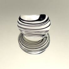 Handmade Glass Acrylic Ring Zebra Stylist Opulent Infinity Band