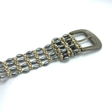 Handmade Retro Grey and White Pearl Buckled Belt Unique Giftware